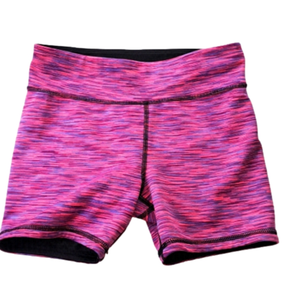 Old Navy Girls' athletic wear bike shorts size large 10/12 stretchy pink & black